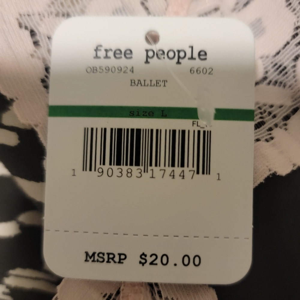 NWT Free People Gallon Lace racerback Ballet Pink bralette - Picture 6 of 6